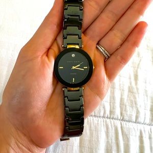 Anne Klein Genuine Diamond Dial Ceramic Bracelet Watch